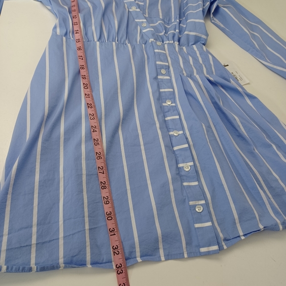 Veronica Beard Poppe Striped Dress Size 8 Preppy Cotton Blend Long Sleeve Collar - Picture 13 of 16